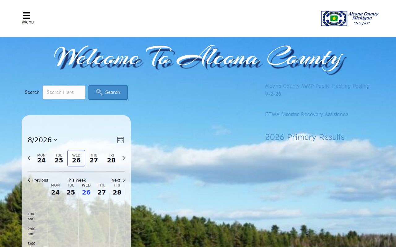 Alcona County court docket county government homepage